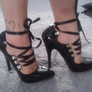 Black stiletto heels